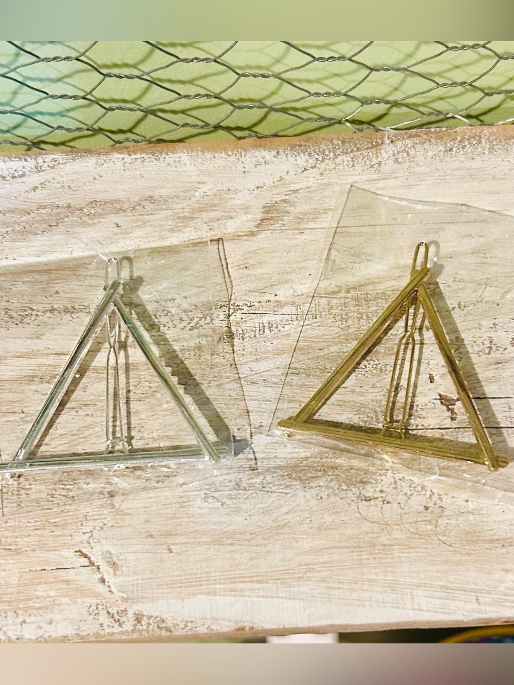 Geometric Triangle Hair Barrettes- Gold & Silver